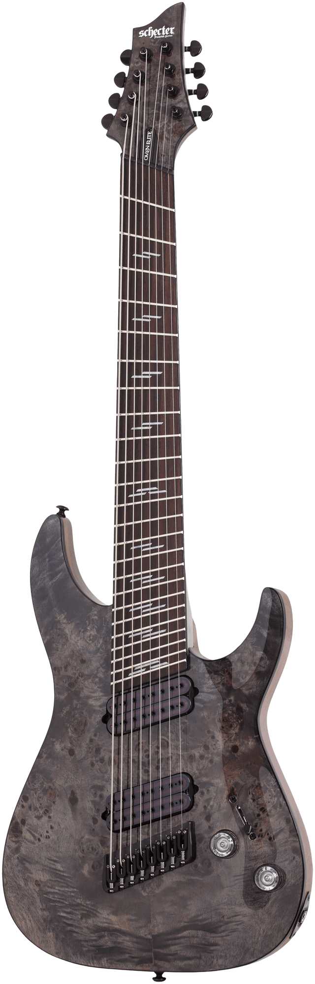 Электрогитара SCHECTER OMEN ELITE-8 MS CHAR, 8 струн, мультимензур, Charcoal