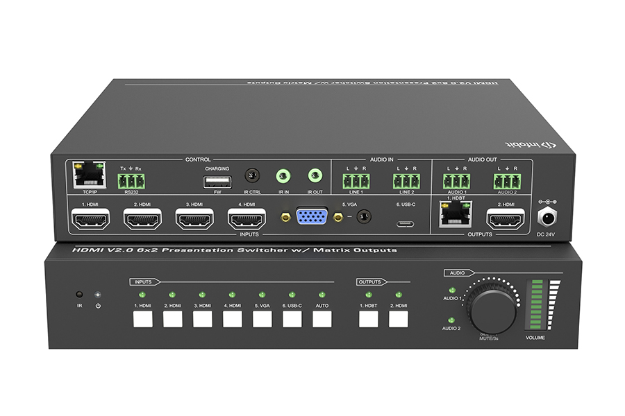 AV-коммутатор Infobit iSwitch 602, 4K60 6x2, HDMI, HDBaseT
