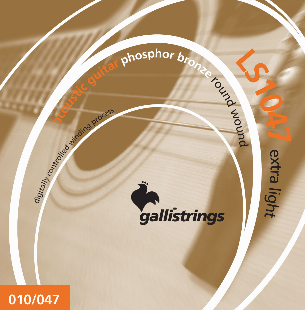 Струны GALLI STRINGS LS1047 EXTRA LIGHT для акустической гитары, комплект