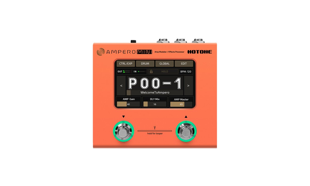 Процессор эффектов Hotone Ampero Mini MP-50OR, Orange, блок питания 9 В