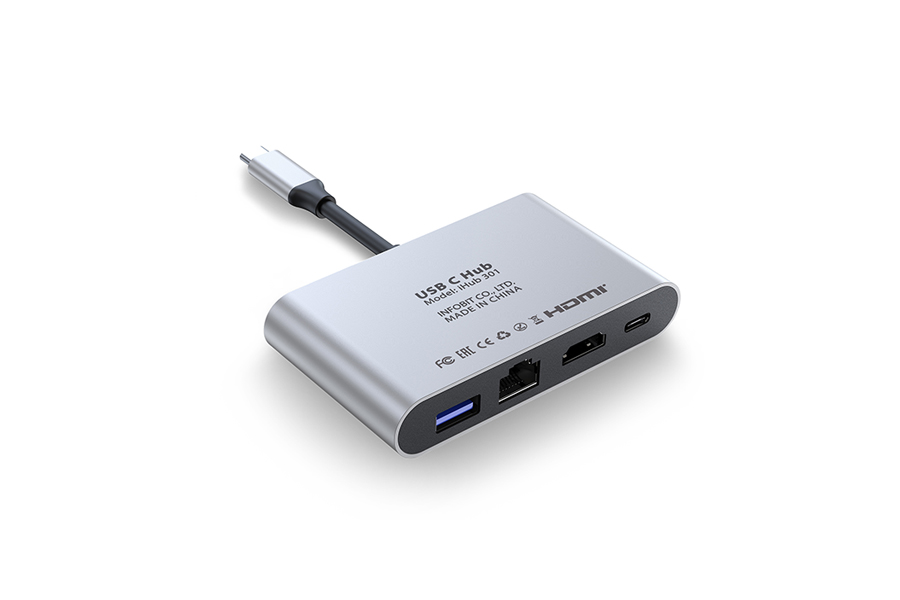 USB-хаб Infobit iHub 301, 3 порта USB-C