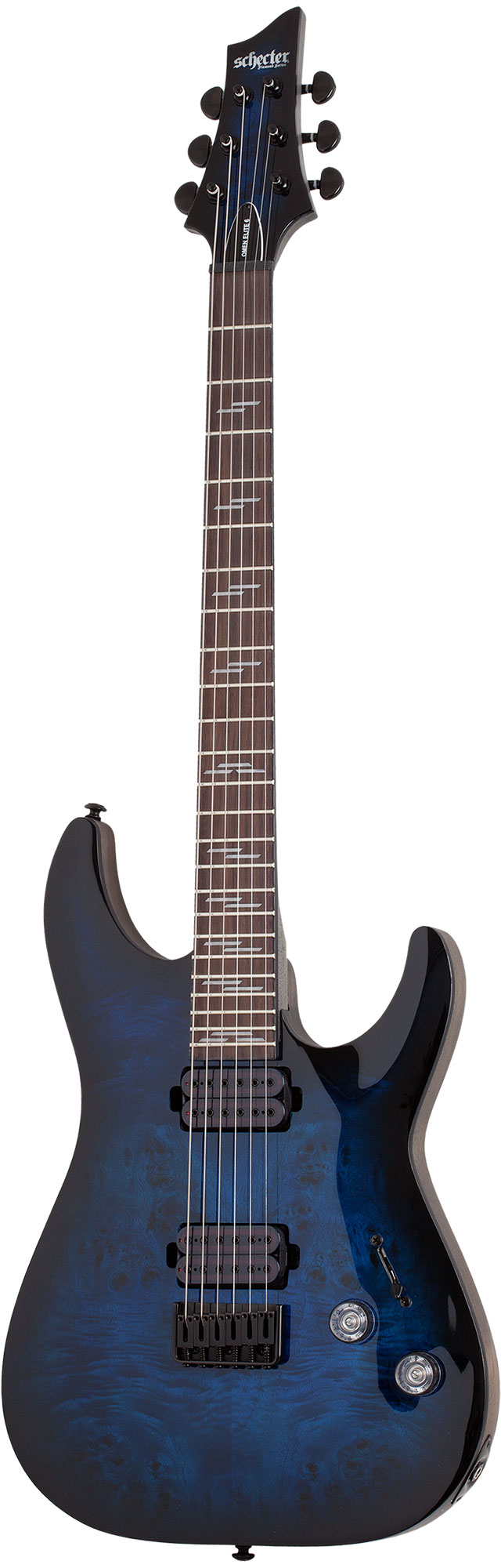 Электрогитара SCHECTER OMEN ELITE-6 STBB, 6 струн, 24 лада, See-Thru Blue Burst