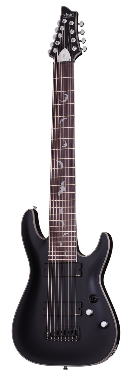 Электрогитара SCHECTER DAMIEN PLATINUM-9 SBK, 9-струнная, 24 лада, Satin Black
