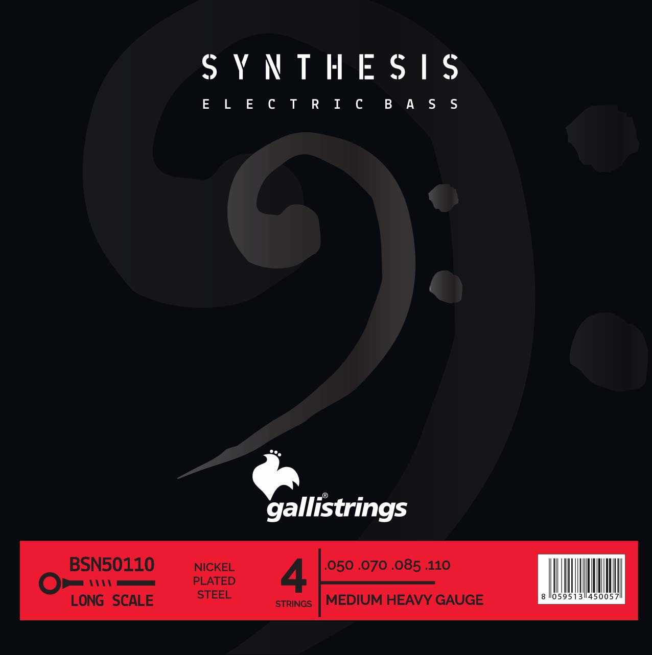 Комплект струн GALLI STRINGS BSN50110, бас-гитара, 50-105