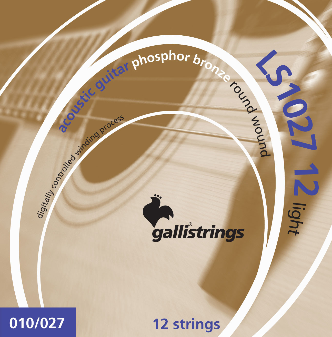 Струны GALLI STRINGS LS1027-12, комплект для 12-струнной акустической гитары