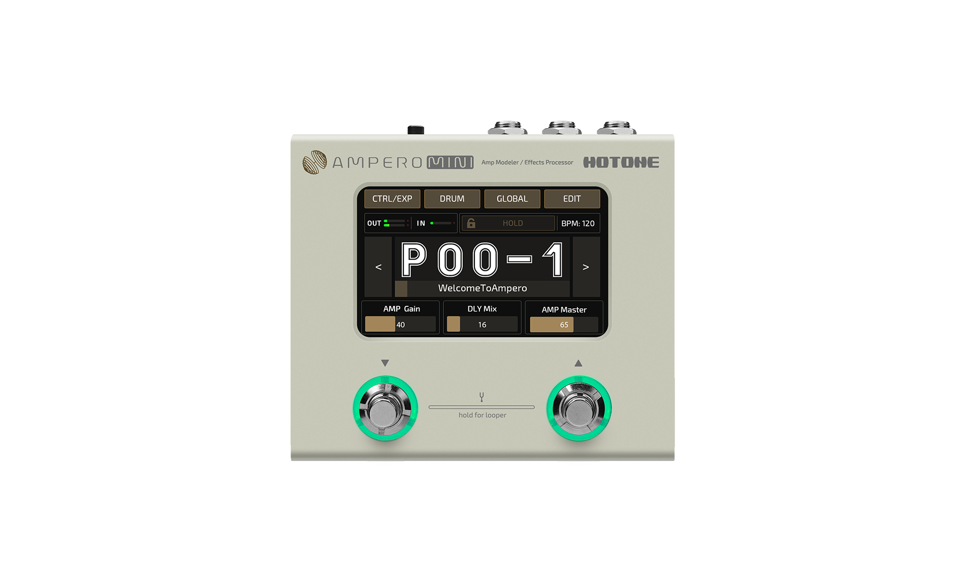Процессор эффектов Hotone Ampero Mini (Vanilla) MP-50VN, с блоком питания 9 В