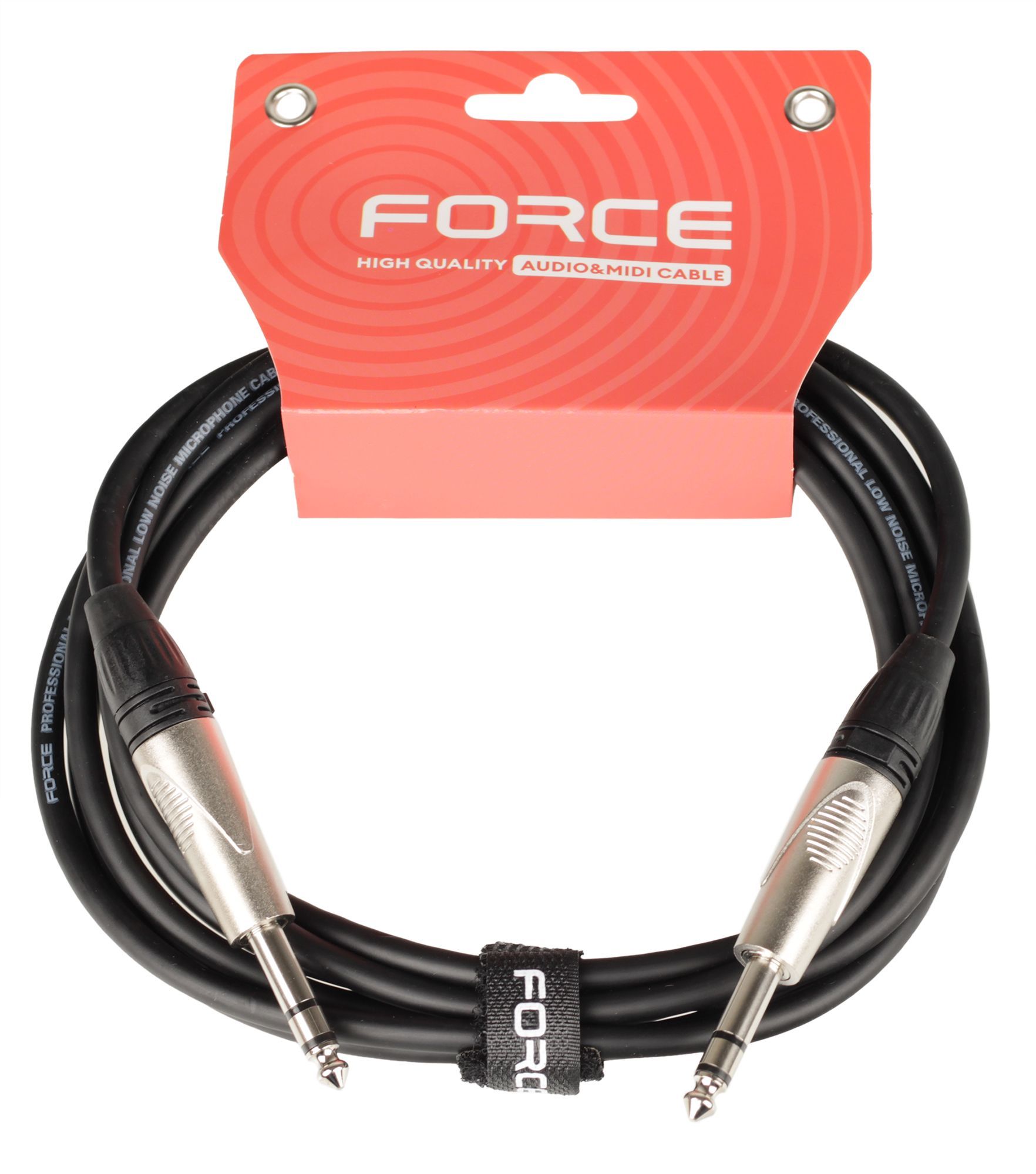 Кабель аудио FORCE FLC-101/3, 1/4" TRS Jack — 1/4" TRS Jack, 3 м