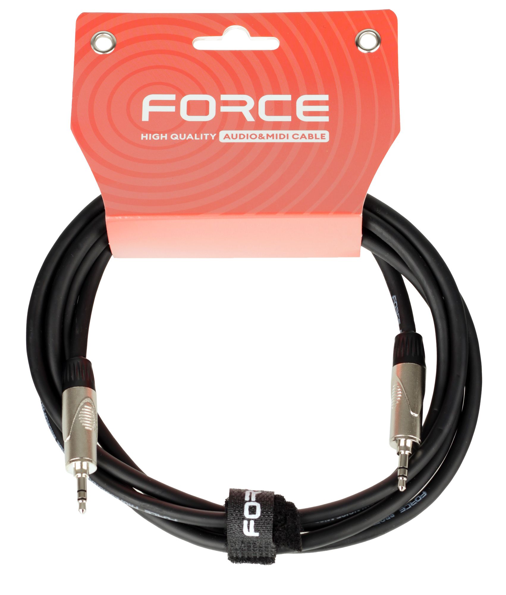 Кабель аудио FORCE FLC-160/2, 1/8" TRS mini Jack — 1/8" TRS mini Jack, стерео, 2 м