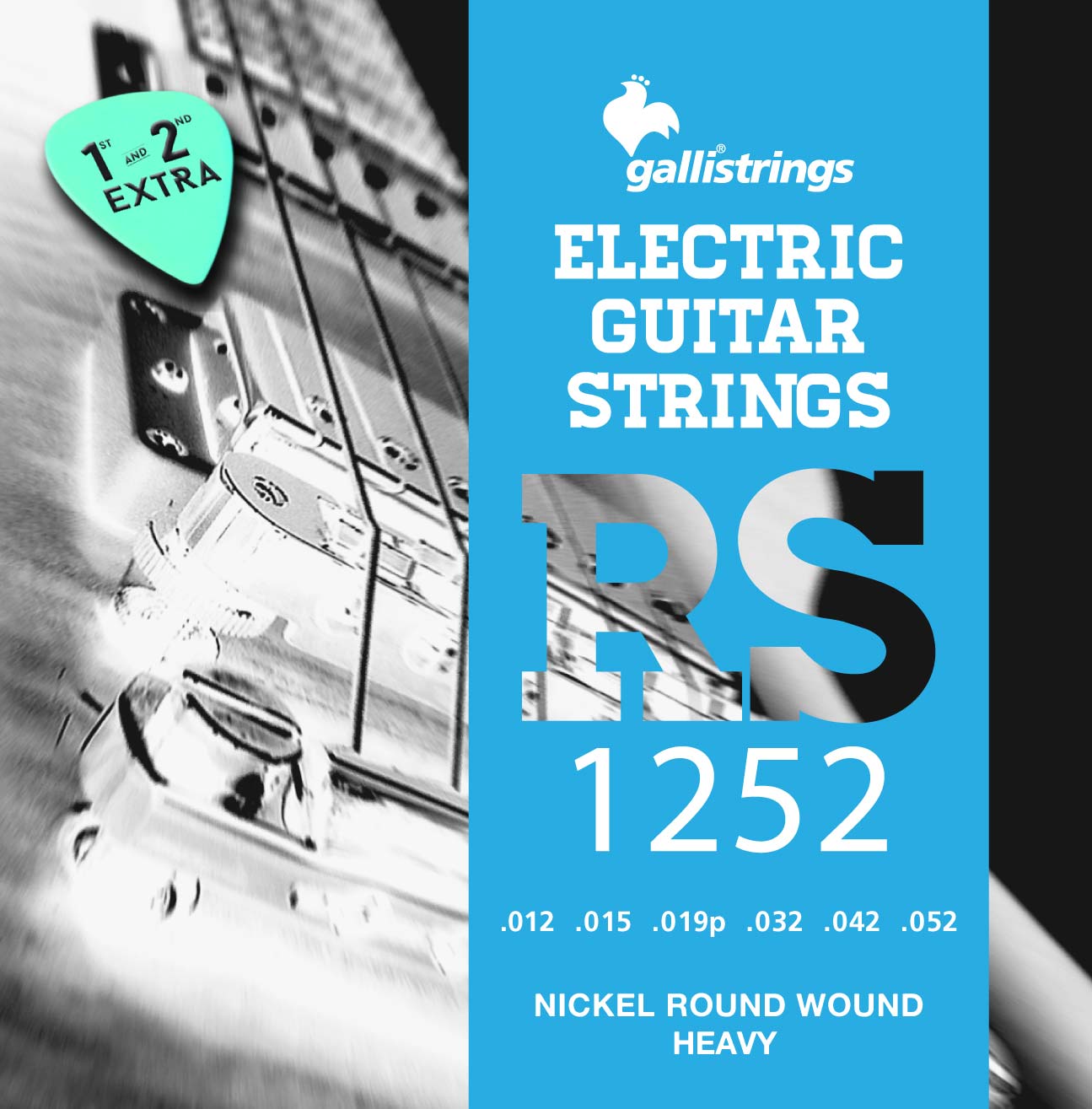 Комплект струн GALLI STRINGS RS1252 для 6-струнной электрогитары, 12-52