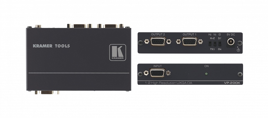 Усилитель-распределитель Kramer 11-70769190, 1:2 VGA, 400 МГц