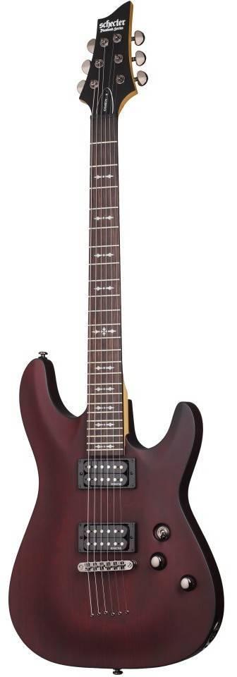 Электрогитара SCHECTER OMEN-6 WSN, 6 струн, липа/клен/палисандр, 24 лада, Walnut Satin