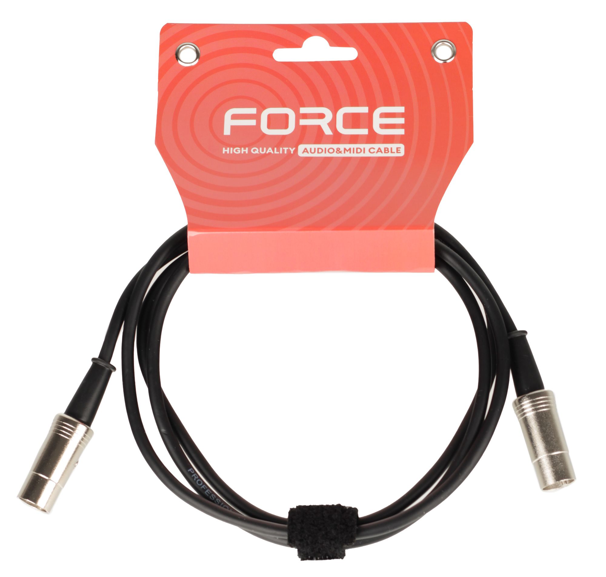 Кабель FORCE MCC-02/1.5, MIDI DIN 5-pin — MIDI DIN 5-pin, 1,5 м, Ø6 мм, черный