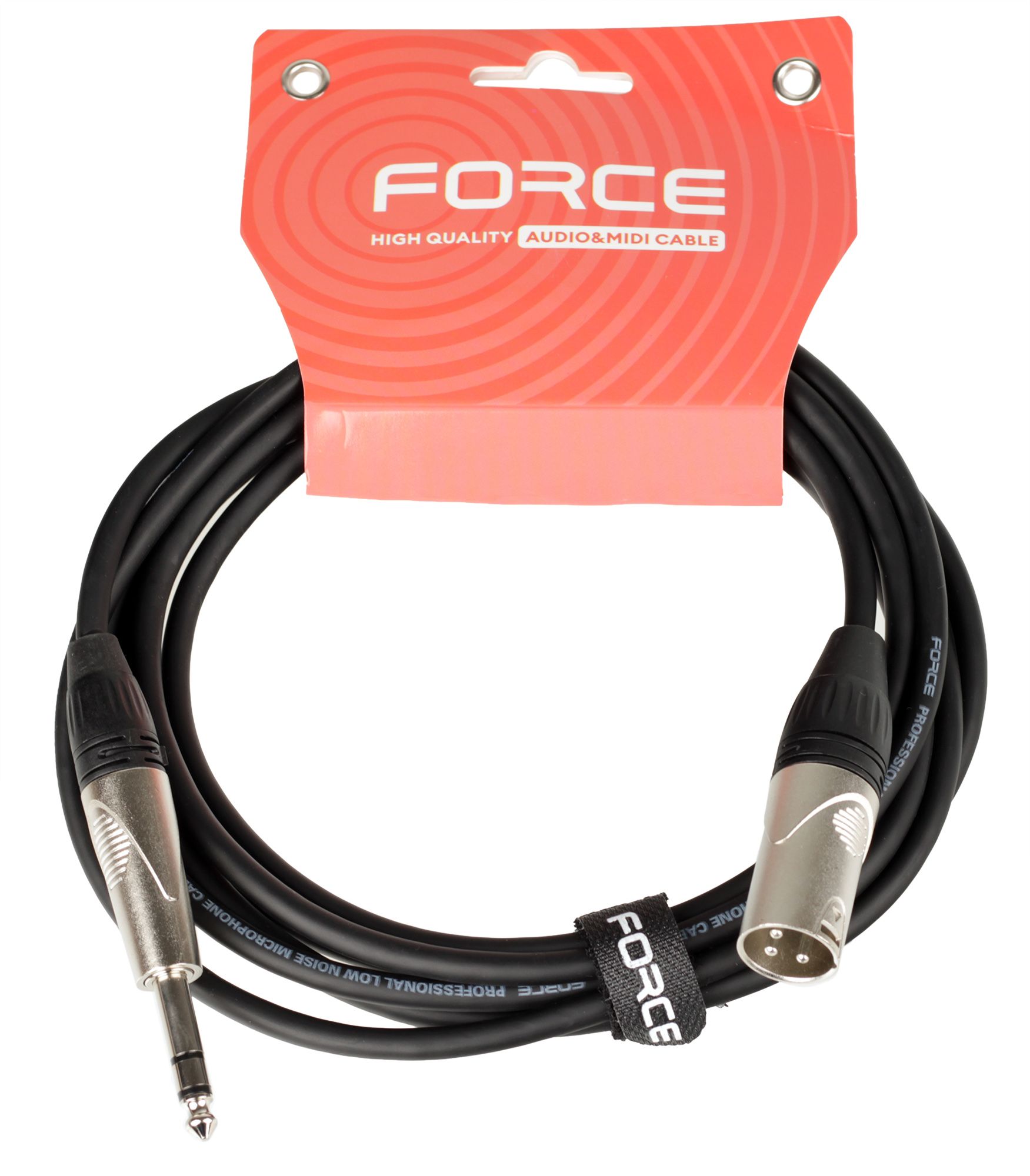 Кабель аудио FORCE FMC-07/3, 1/4" TRS (M) — XLR (M), балансный, OFC, 3 м