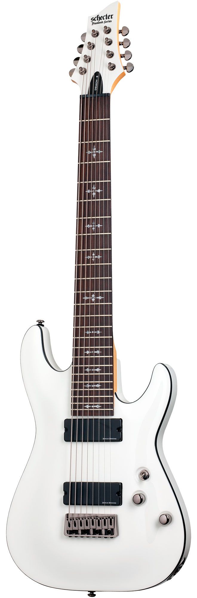 Электрогитара SCHECTER DEMON-8 VWHT, 8 струн, липа/клен/венге, 24 лада