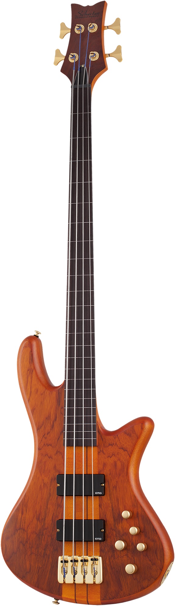Бас-гитара SCHECTER STILETTO STUDIO-4 FL HSN, 4 струны, безладовая, красное дерево/бубинга