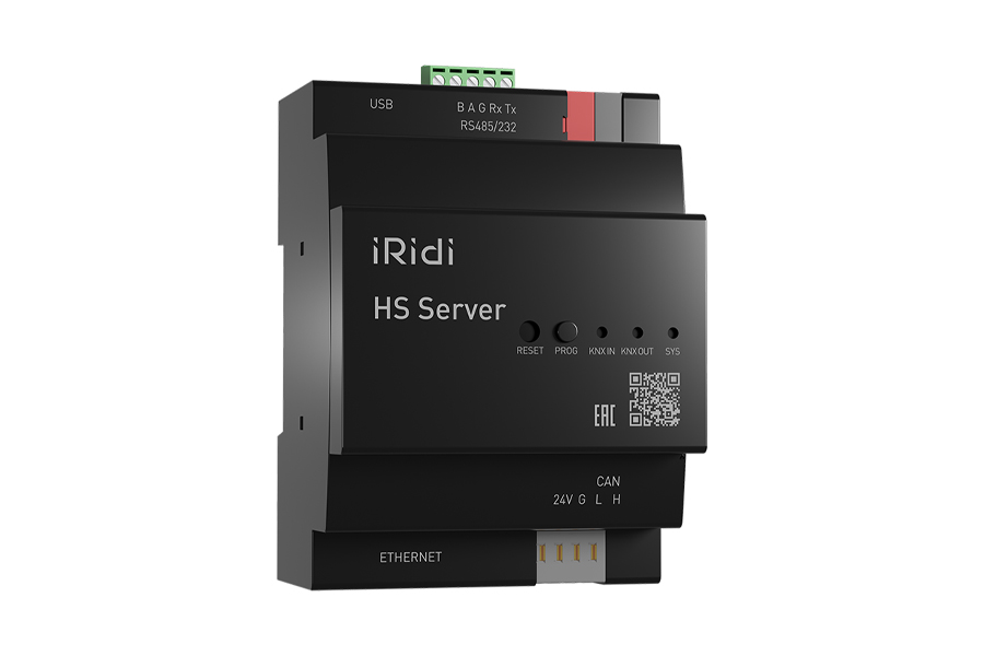Сервер iRidi hss-off, LAN 1000 Мбит/с, CAN, RS-485/232, KNX, USB 2.0
