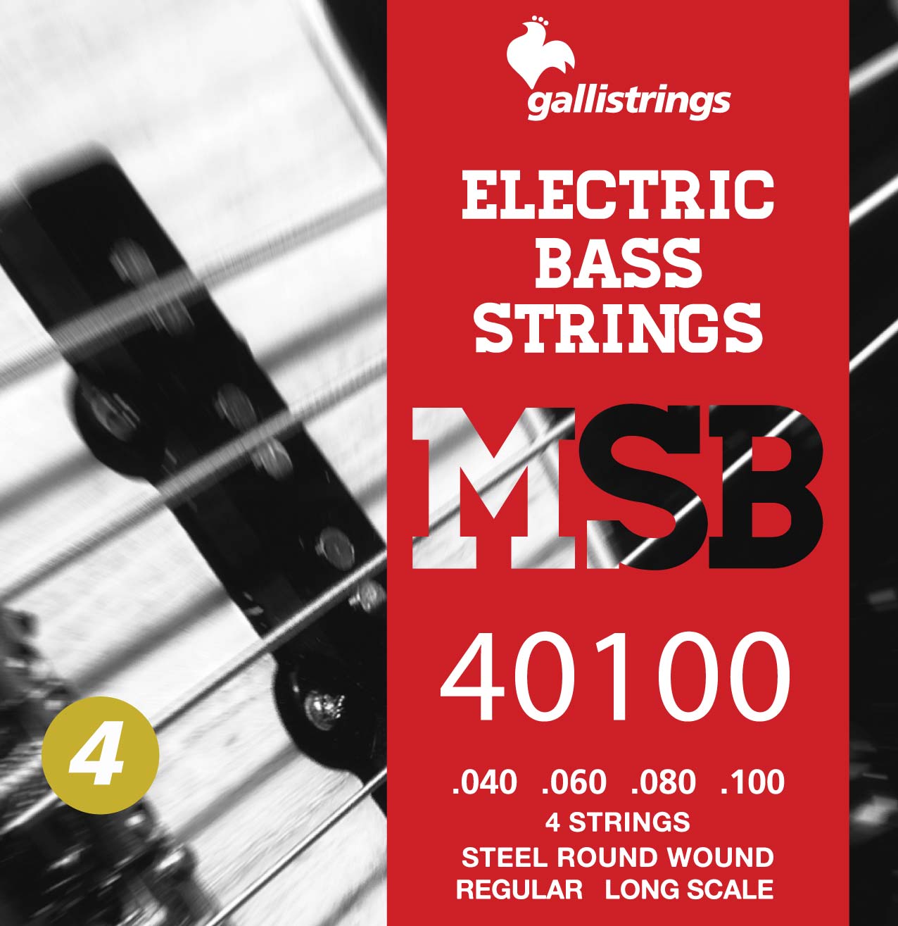 Комплект струн GALLI STRINGS MSB40100 для бас-гитары, 40-100