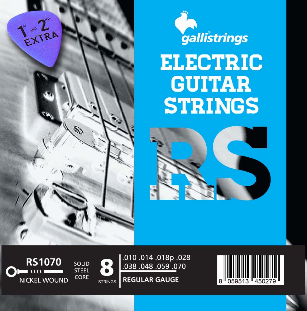 Струны GALLI STRINGS RS1070, комплект для 8-струнной электрогитары