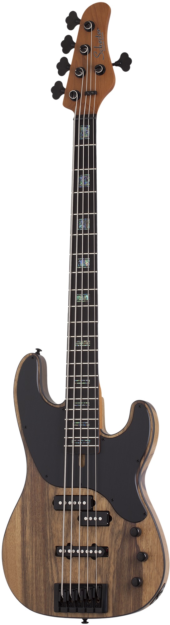 Бас-гитара Schecter MODEL-T 5 EXOTIC BLACK LIMBA BL, 5 струн, 21 лад, Black Limba
