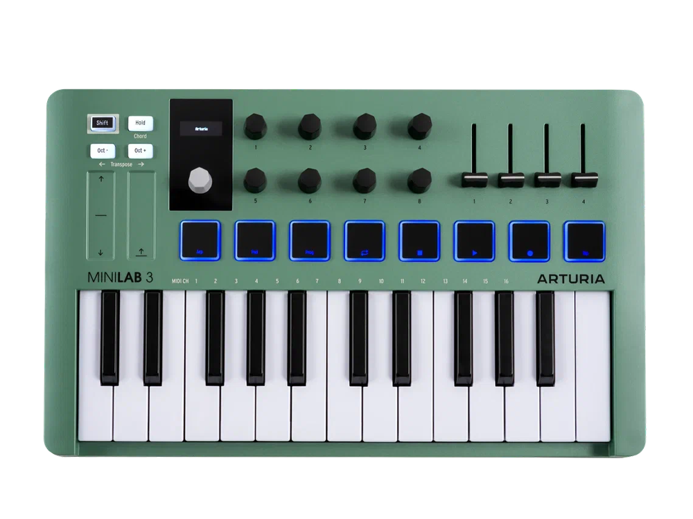 MIDI-клавиатура Arturia MiniLAB 3 Mint Edition, 25 клавиш, 8 энкодеров, 8 пэдов, USB-C