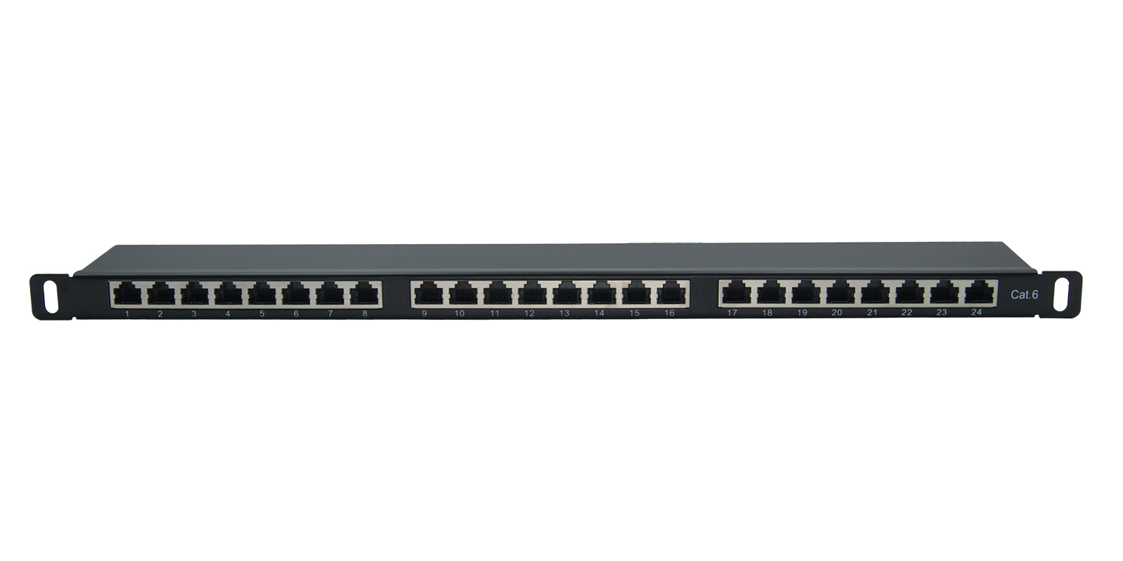Патч-панель Wize Pro W0.5U24CAT6-SH, 24 порта RJ45, CAT6, FTP, 0.5U, черная