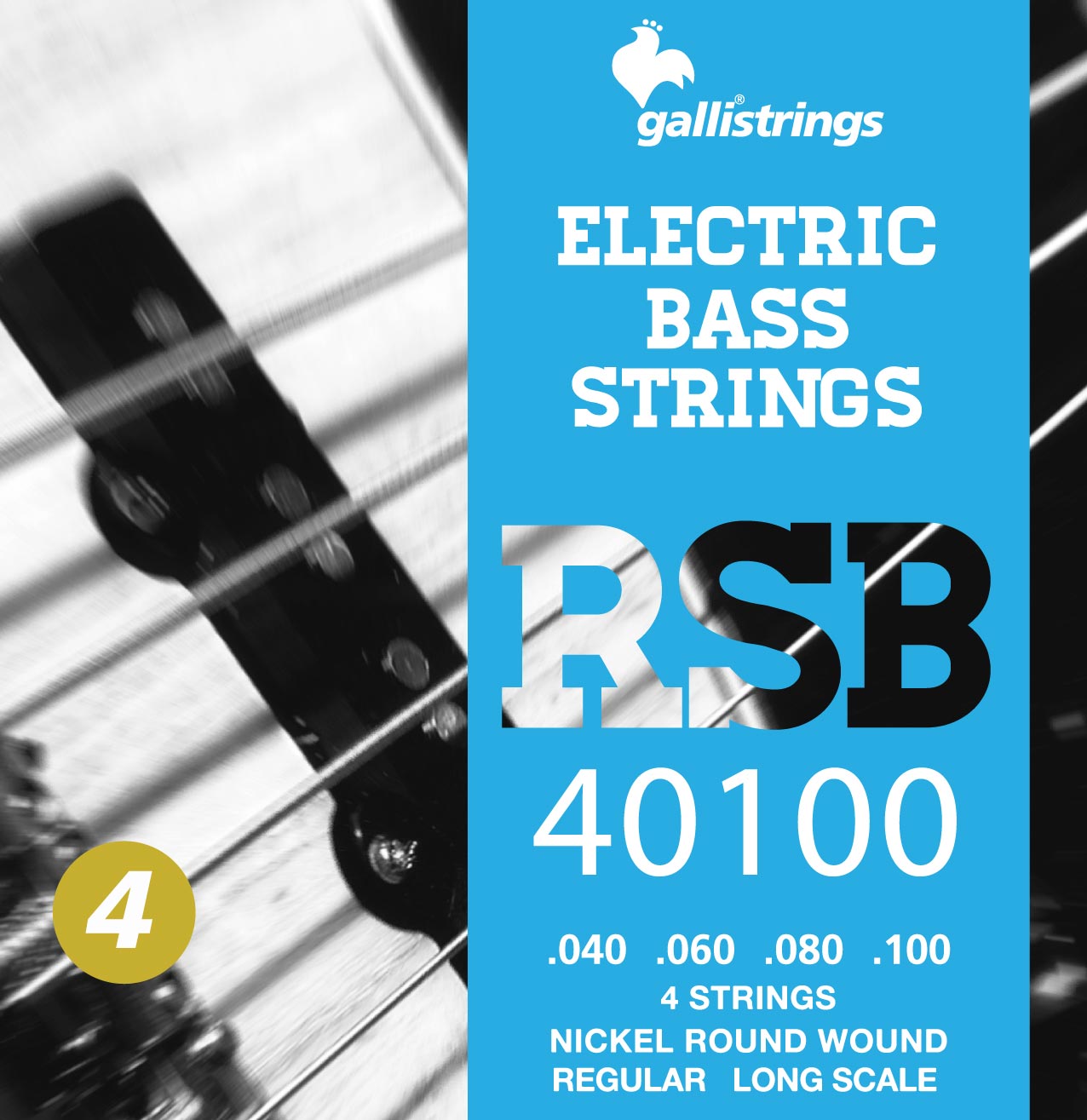 Комплект струн GALLI STRINGS RSB40100, бас-гитара, 40-100