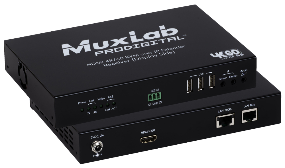 Приемник HDMI KVM Over IP MuxLab 500760-RX-KVM, 4K60, SDVoE, Cat5e/6 до 100 м