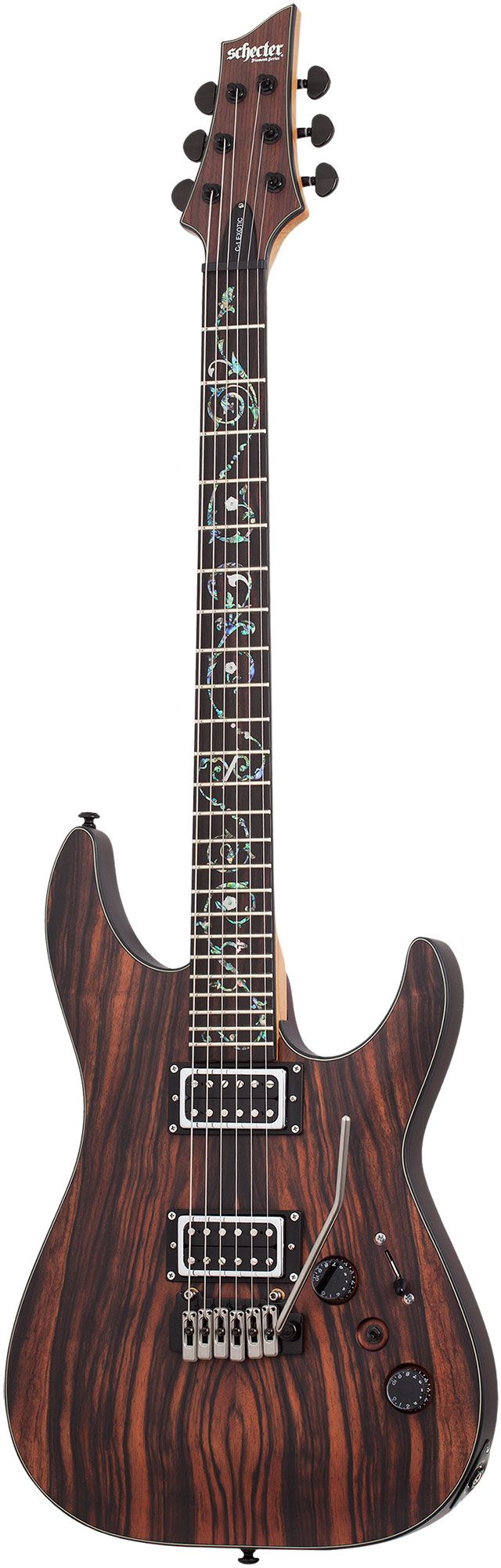 Электрогитара SCHECTER C-1 EXOTIC TREM EBONY, 6 струн, красное дерево, 24 лада