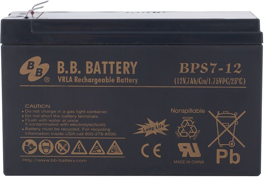 Батарея для ИБП BB BPS 7-12, 12 В, 7 А·ч, 65x93x151 мм