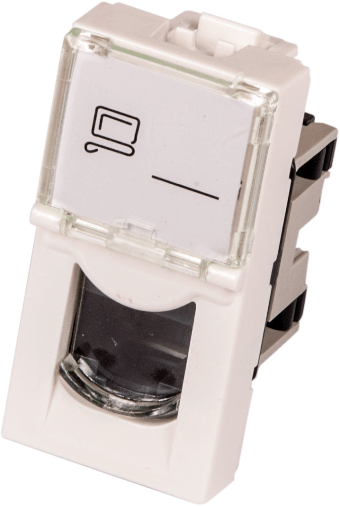 Вставка Lanmaster LAN-SIP-22U5E-WH, Mosaic 22.5×45, RJ-45 UTP кат.5e, белая