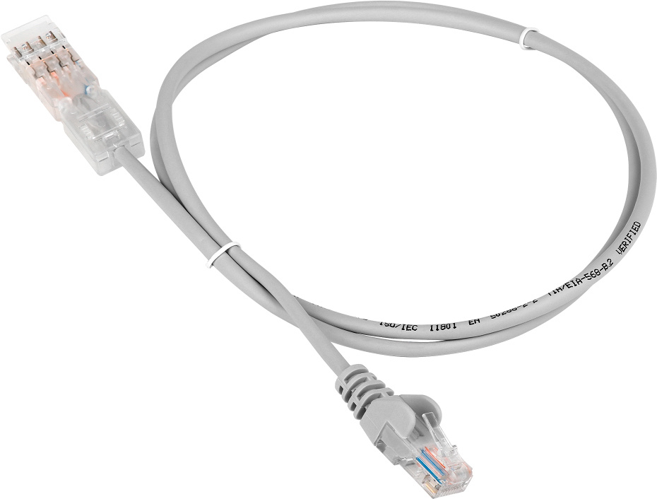 Патч-корд LANMASTER LAN-45-P2-1m, 110 — RJ45, 2 пары, UTP, 1 м