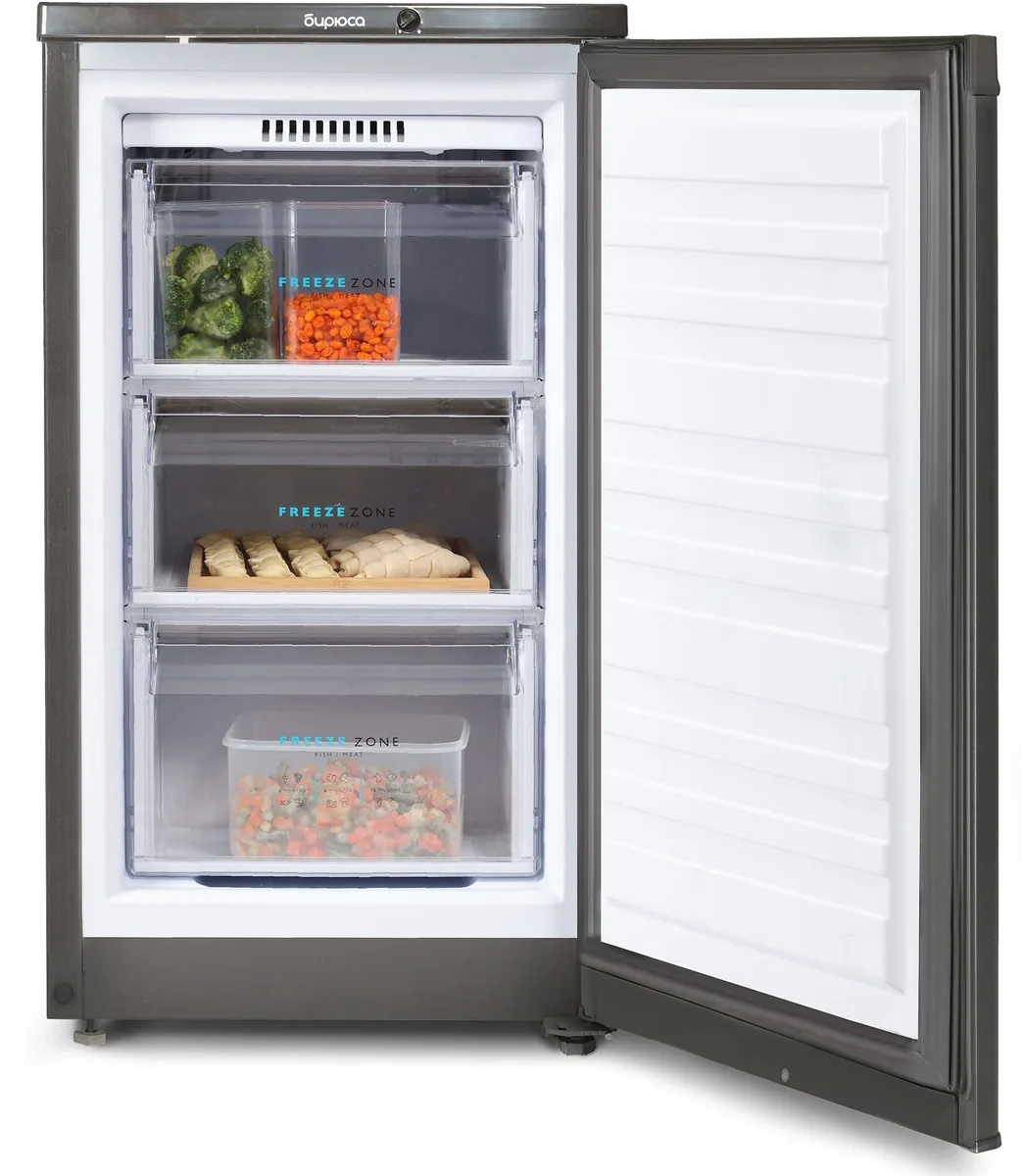 Морозильная камера БИРЮСА W412, 80 л, 3 ящика, графит