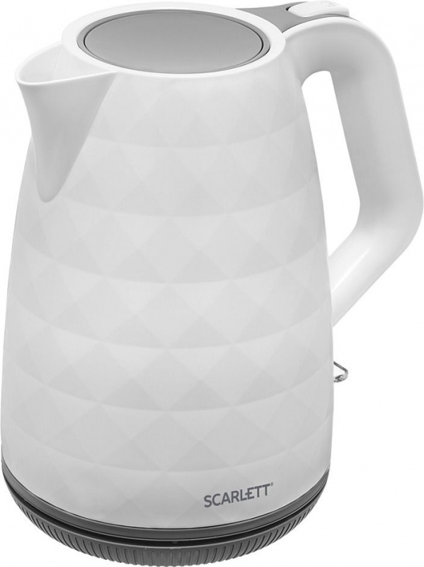Чайник электрический Scarlett SC-EK18P49, 1.7 л, 2200 Вт, пластик, белый/серый