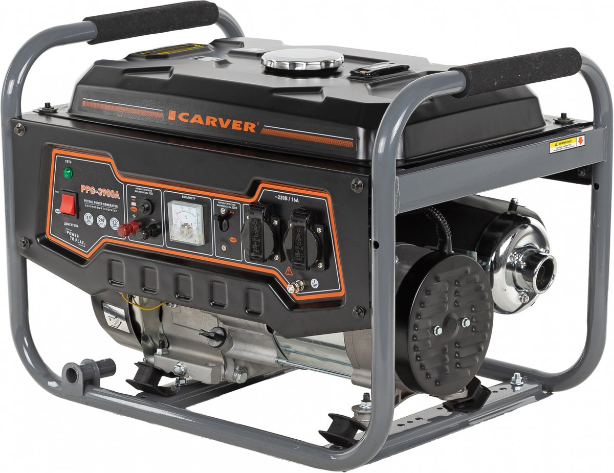 Генератор Carver PPG-3900A, бензиновый, 3.2 кВт, 220 В, бак 15 л