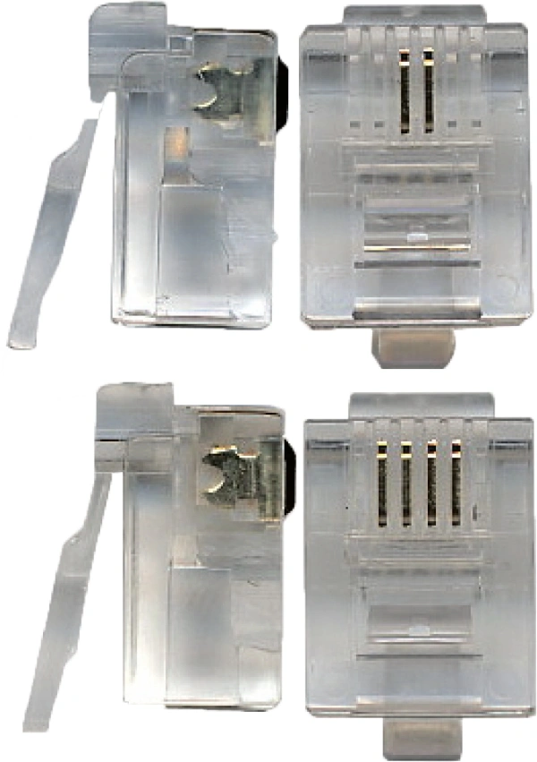 Коннектор Lanmaster TWT-PL12-6P2C/100, RJ12, UTP кат.3, 100 шт.