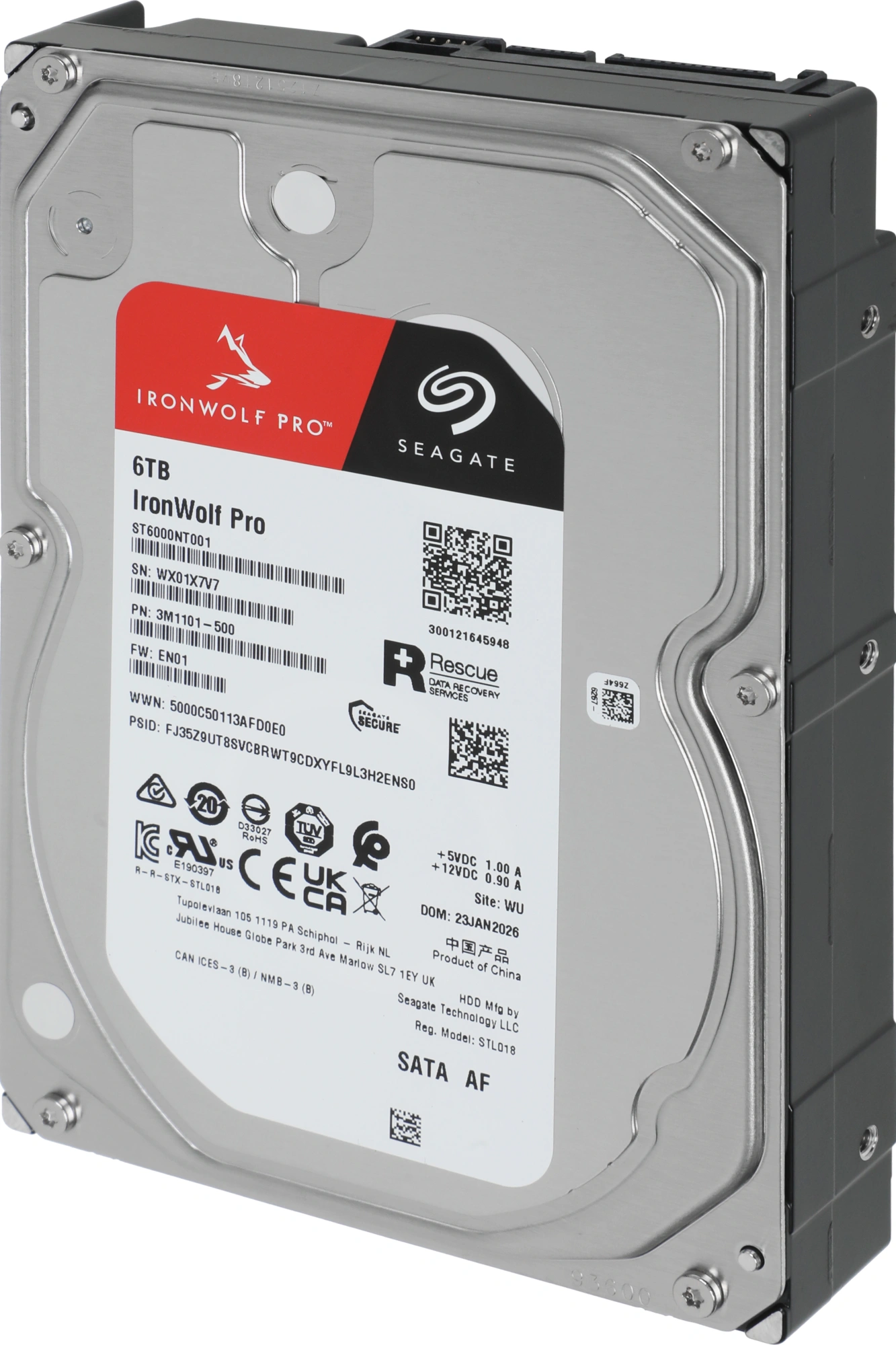 Жёсткий диск Seagate IronWolf Pro ST6000NT001, 6 ТБ, SATA III, 3.5", 7200 об/мин