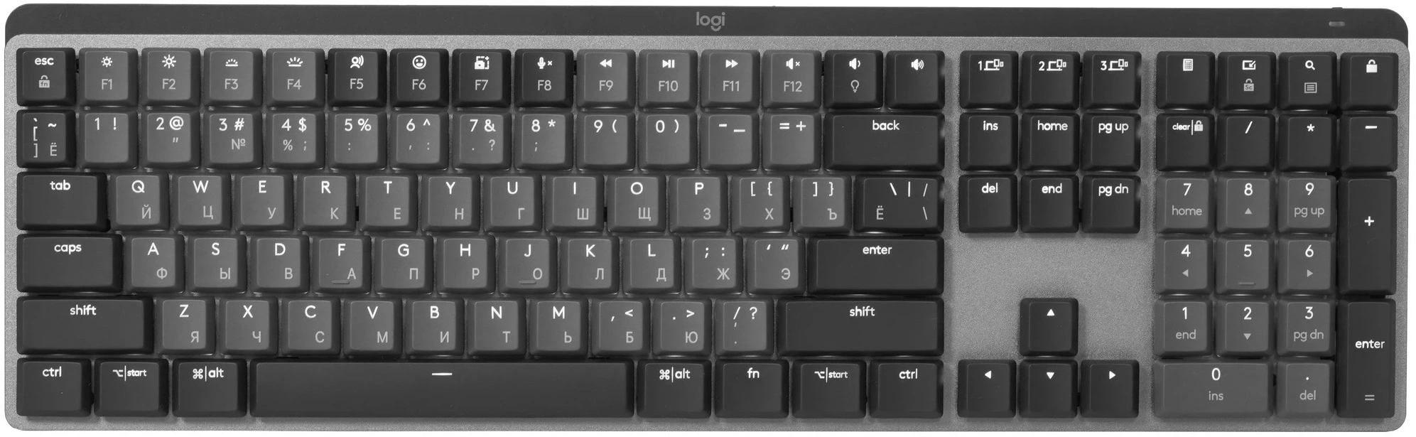Клавиатура Logitech MX Mechanical 920-010766, механическая, беспроводная BT/Radio, Full-size