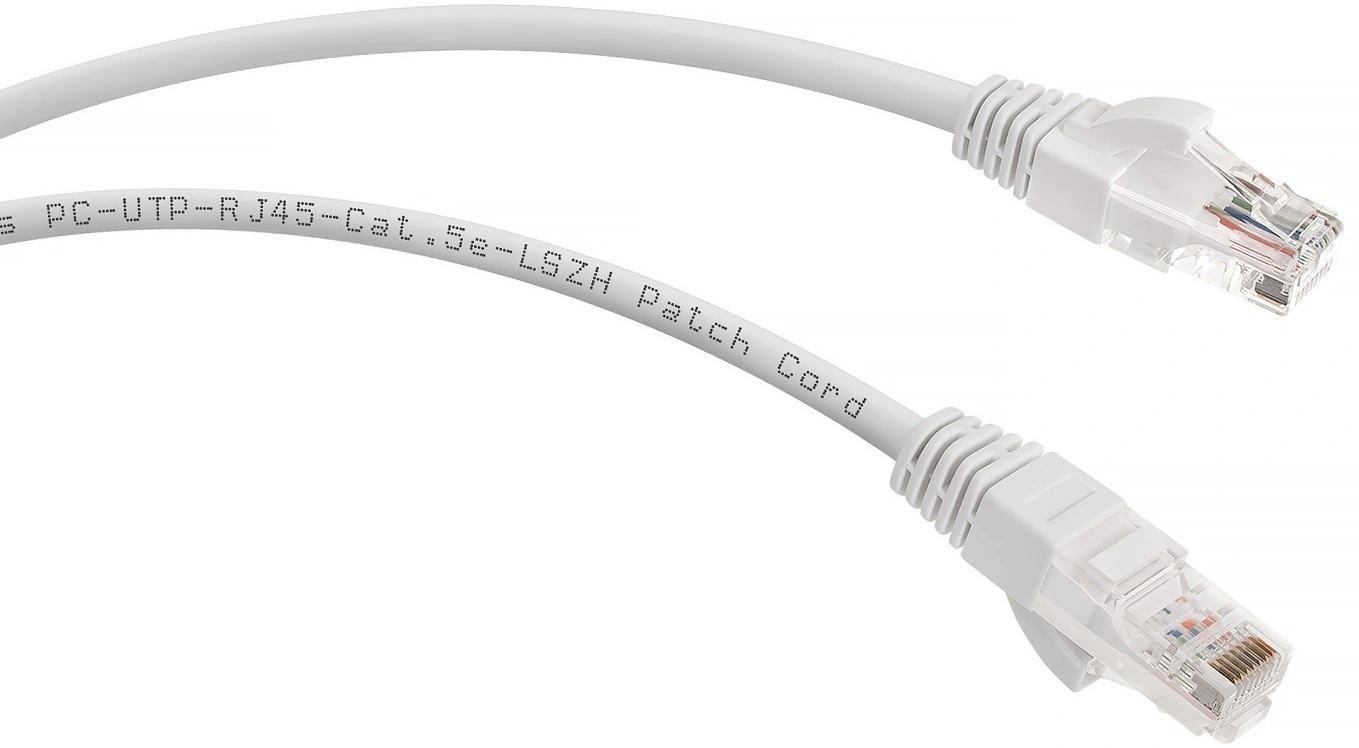 Патч-корд Cabeus PC-UTP-RJ45-Cat.5e-0.3m-WH-LSZH, U/UTP, 0.3 м, белый