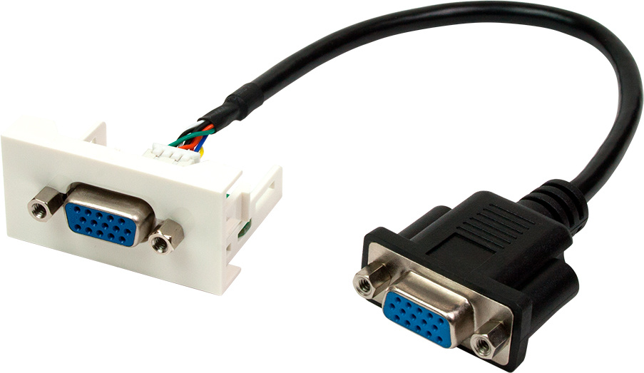 Вставка Lanmaster LAN-WA-LP-VGA-FF-0.2, VGA D-SUB, белая