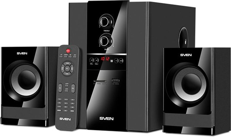 Акустическая система 2.1 Sven MS-1821, 40 Вт, Bluetooth, SD, USB, FM, ПДУ