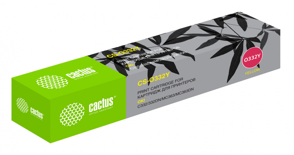 Картридж Cactus CS-O332Y, желтый, для Oki C332/MC363