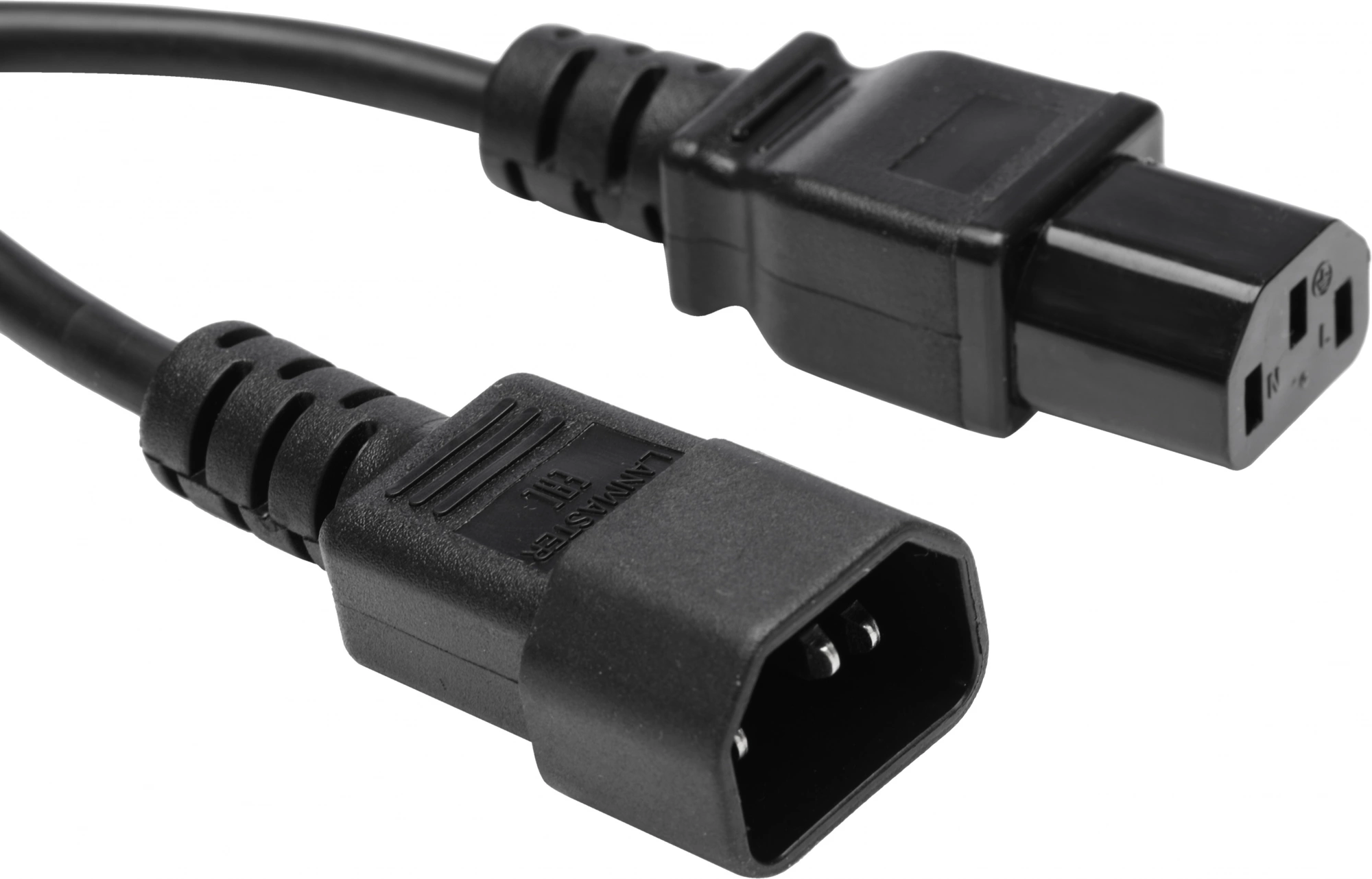 Шнур питания Lanmaster LAN-PP13/14-1.8-BK, C13–C14, 3×0,75 мм², 1,8 м, 10 А