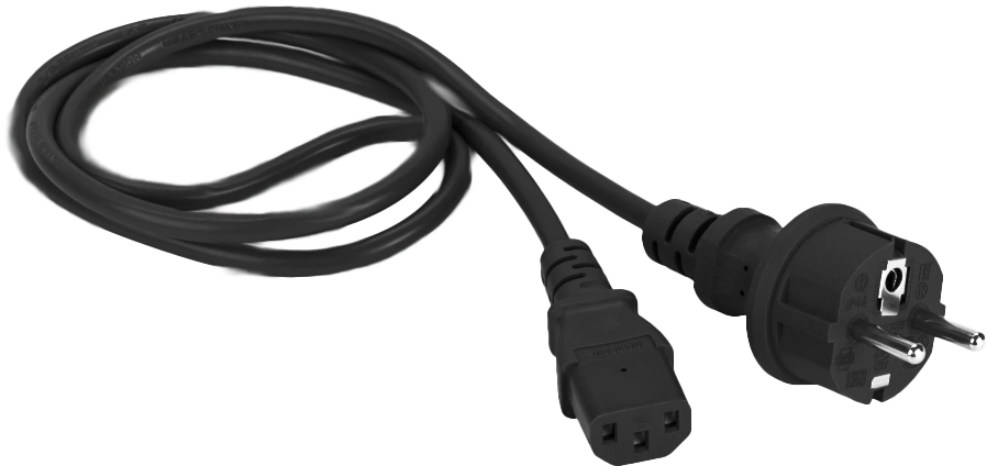 Шнур питания LANMASTER LAN-PP13/SH-1.0-BK, C13–Schuko, 3×0.75 мм², 10 А
