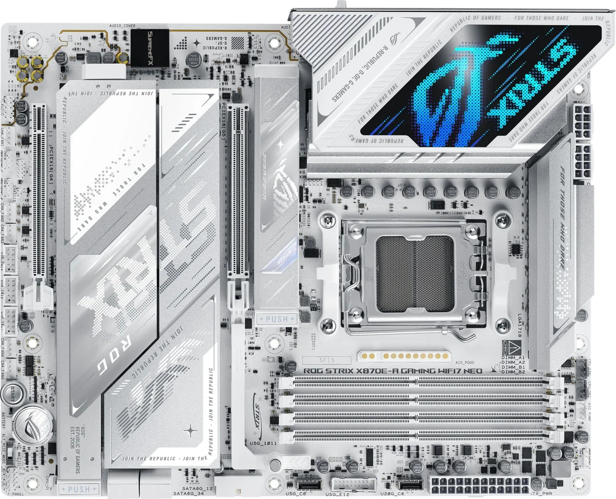 Материнская плата ASUS ROG STRIX X870E-A GAMING NEO, AM5, X870E, 4×DDR5, 4×M.2, Wi-Fi 7, ATX