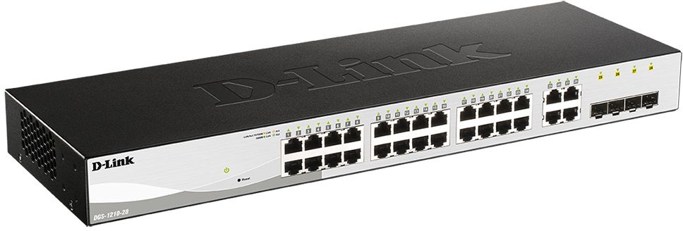 Коммутатор D-Link DGS-1210-28/FL2A, управляемый L2, 24×1GbE, 4×Combo