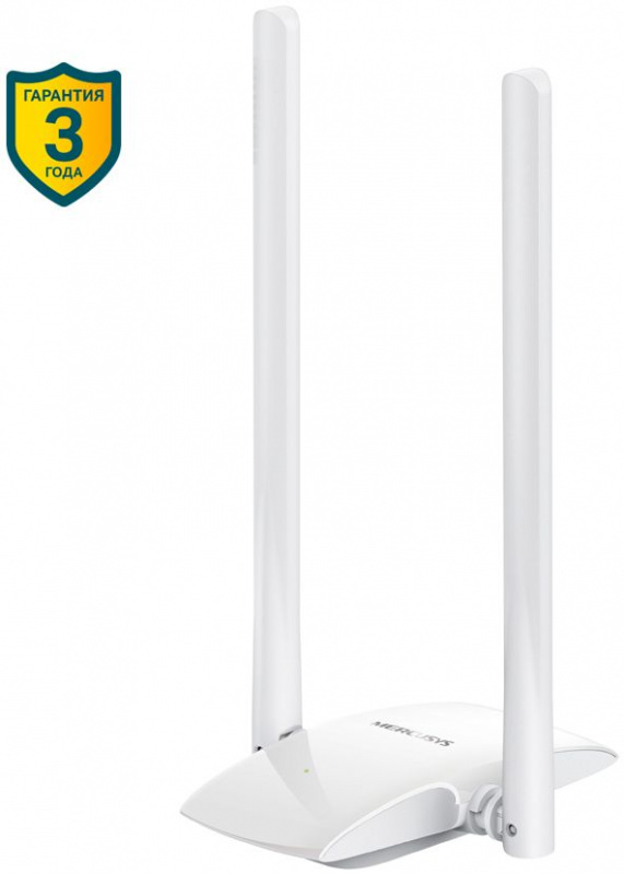 Сетевой адаптер Mercusys MW300UH, Wi-Fi 4 N300, 2.4 ГГц, USB 2.0