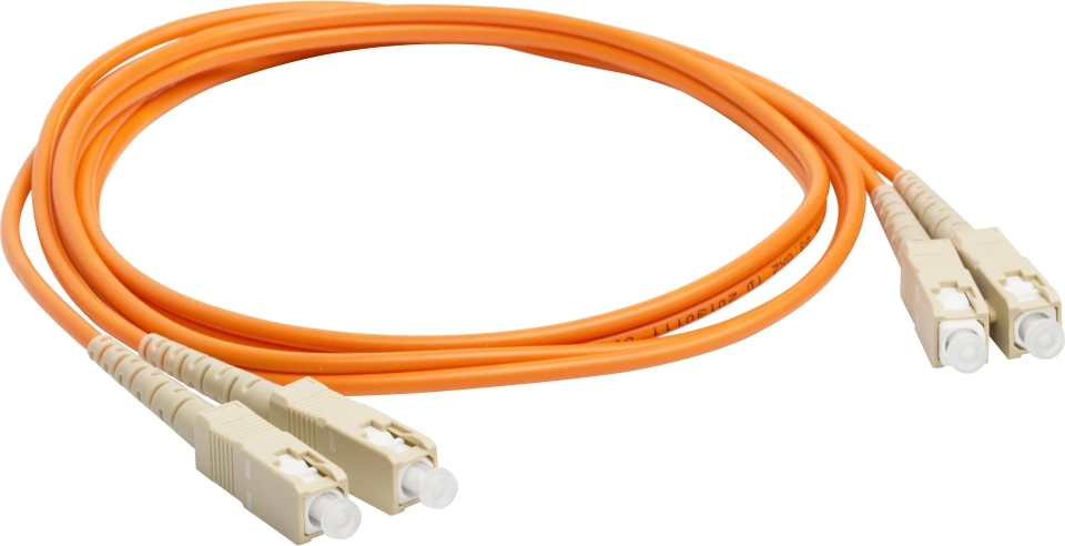 Патч-корд оптический Lanmaster LAN-2SC-2SC/OM2-2.0, SC-SC duplex, MM 50/125 OM2, 2 м, LSZH