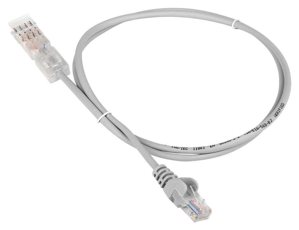Патч-корд LANMASTER LAN-45-P2-2M, UTP кат.5E, RJ-45–110, 2 пары, 2 м