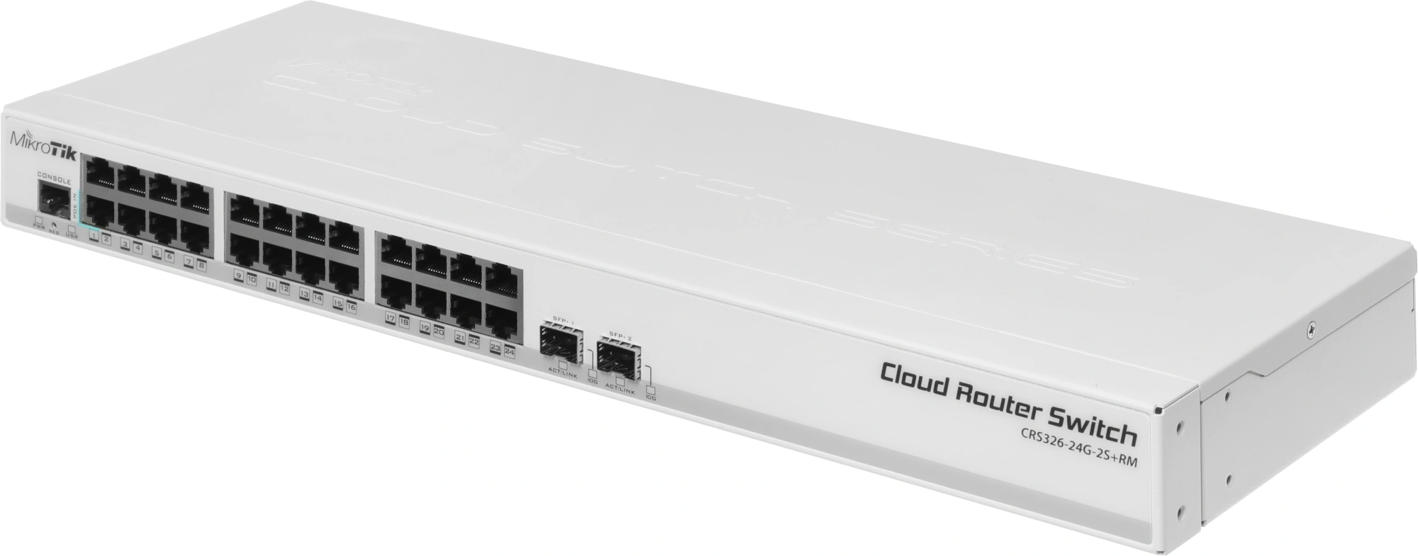 Коммутатор MIKROTIK CRS326-24G-2S+RM, 24×1GbE, 2×SFP+, 1U