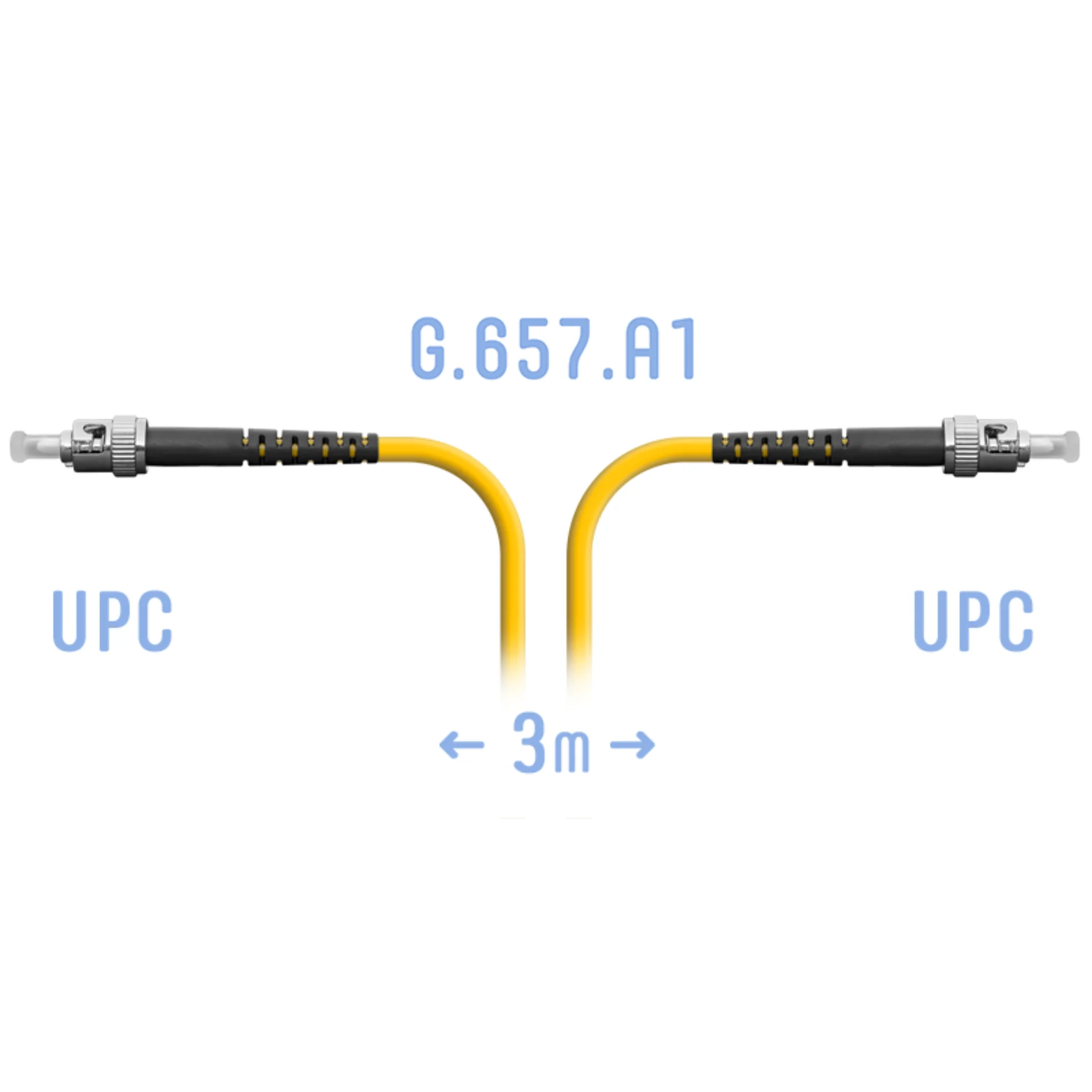 Патч-корд оптический SNR SNR-PC-ST/UPC-A-3m, ST/UPC-ST/UPC, 3м, LSZH